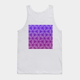 Japanese style wood carving pattern in purple Tank Top